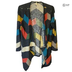 Flamingo Urban Colorful Open Ladies Cardigan Women M Color Block